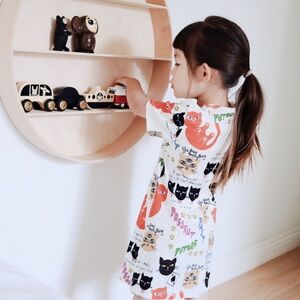 MINI RODINI KIDS MINI RODINI CLAIRVOYANT CATS DRESS
